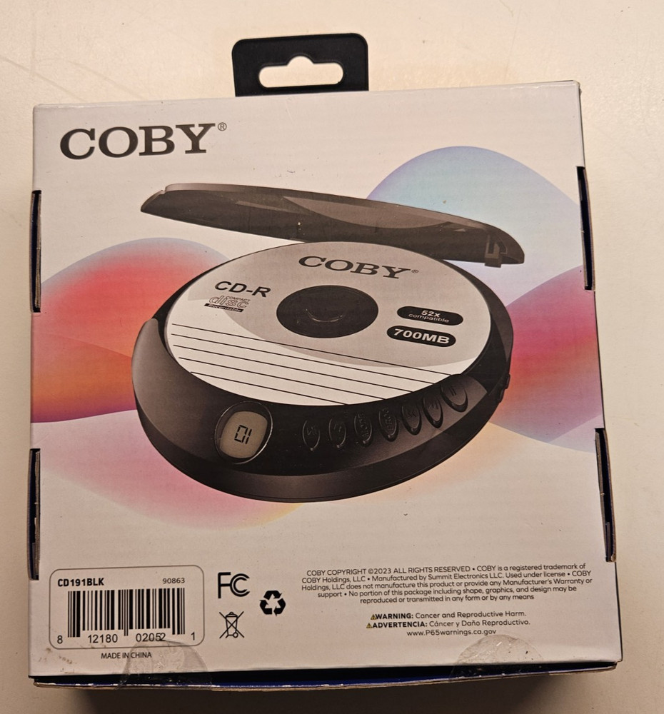 Coby Portable Compact CD Player, Black (Open - Box / New)