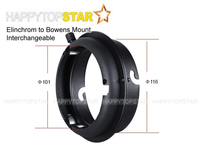 Elinchrom to Bowens Mount Ring Adapter for Studio Flash Light Strobe Speedrin...