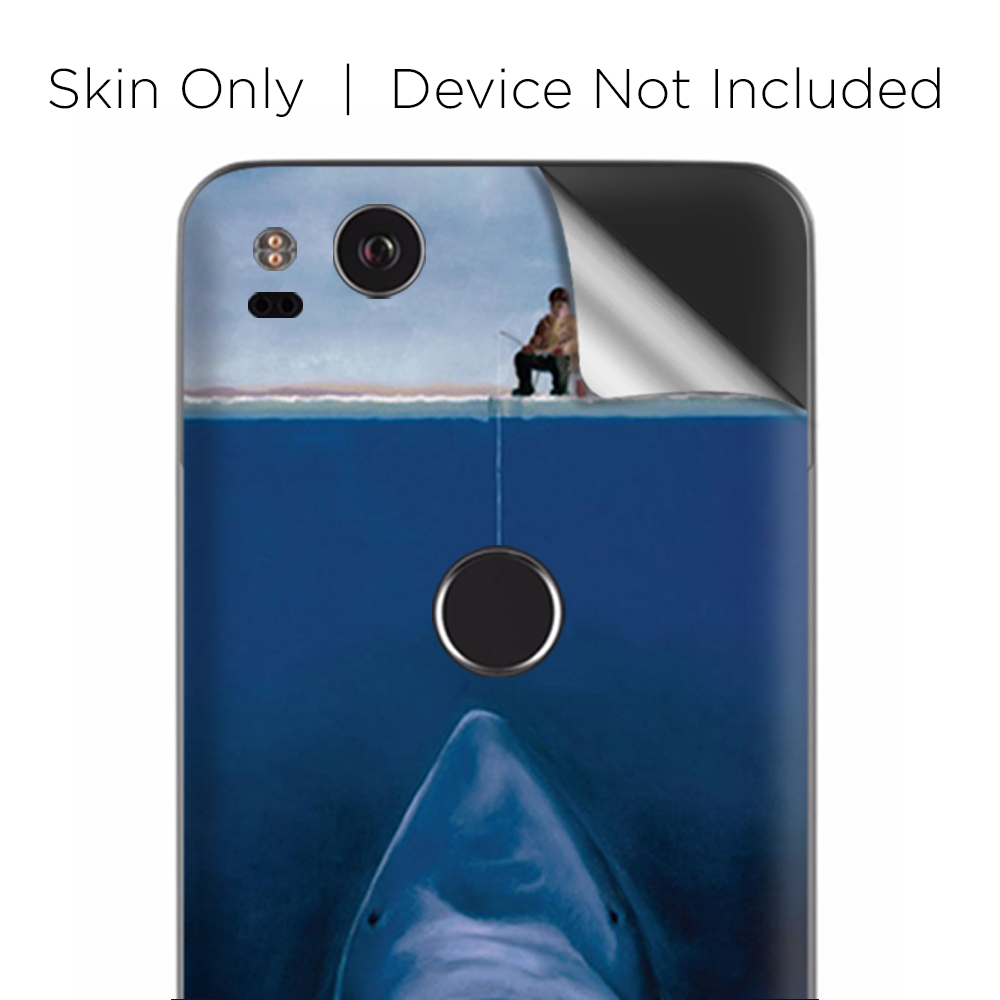 Google Pixel 2 Skins Decal Wrap Jaws Great White Under Boat