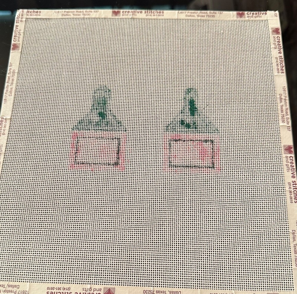 NEW Hand Painted Needlework Canvas - Front/Back Design Approx 5" x 6"