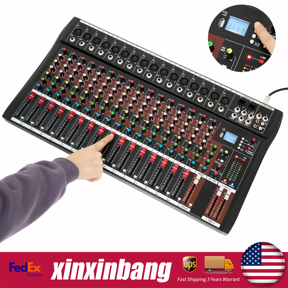 16 Channel Studio Audio Mixer Bluetooth USB Digital Sound Mixing Console Board