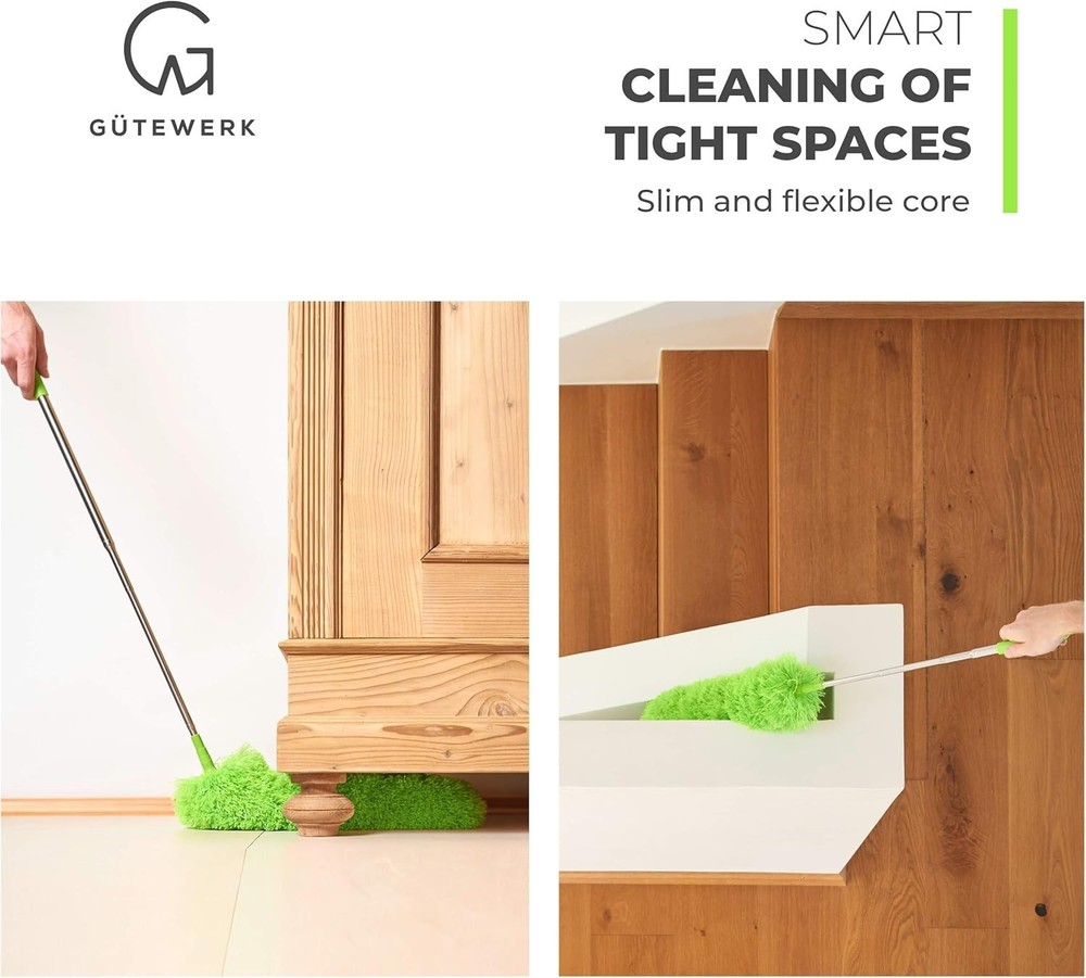 Extendable Feather Duster Microfiber with Bendable Head and Telescopic Pole