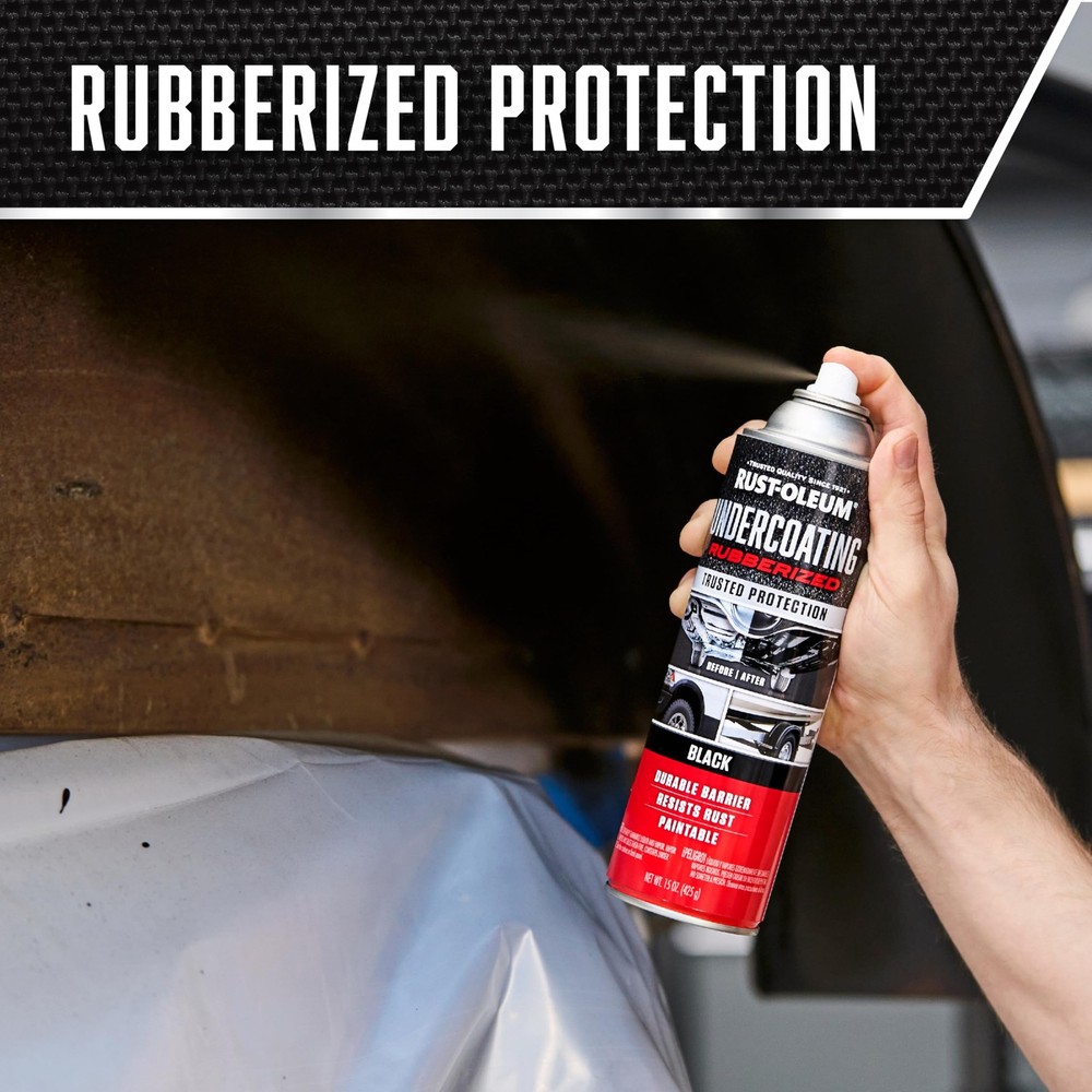 Rust-Oleum Stops Rust Undercoating Spray 15oz Black Rubberized 6 Pack - Free P&P