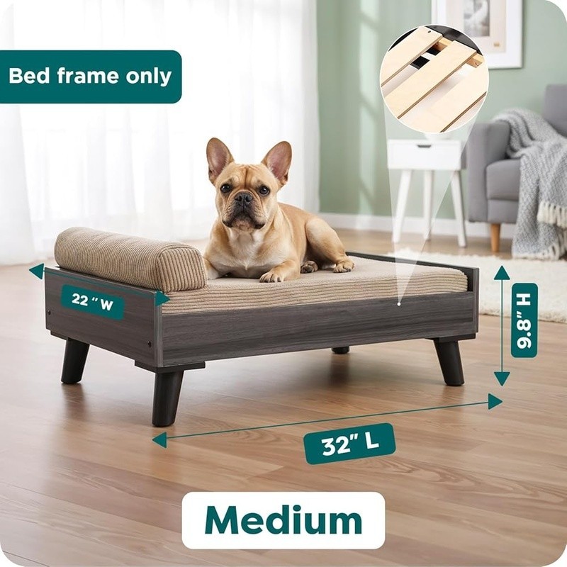 Elevated Dog Bed Frame Cooling Orthopedic Design Sturdy Support Easy Assembly US
