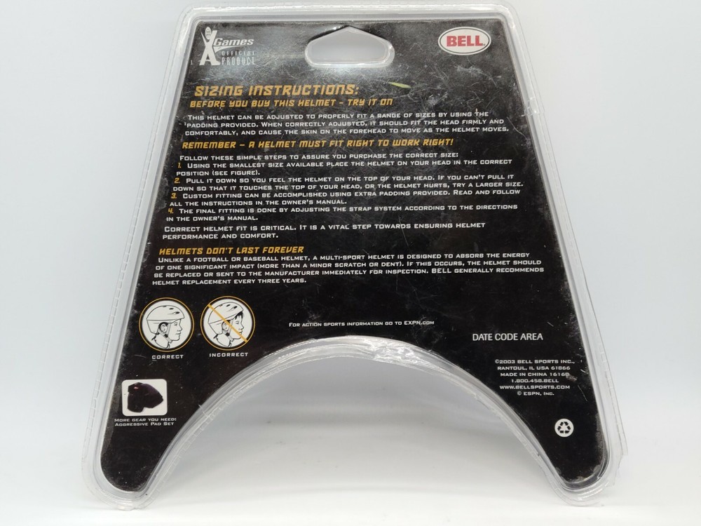 Bell X-Games Size Small Medium Backlash Sport Helmet Replacement Padding Inserts