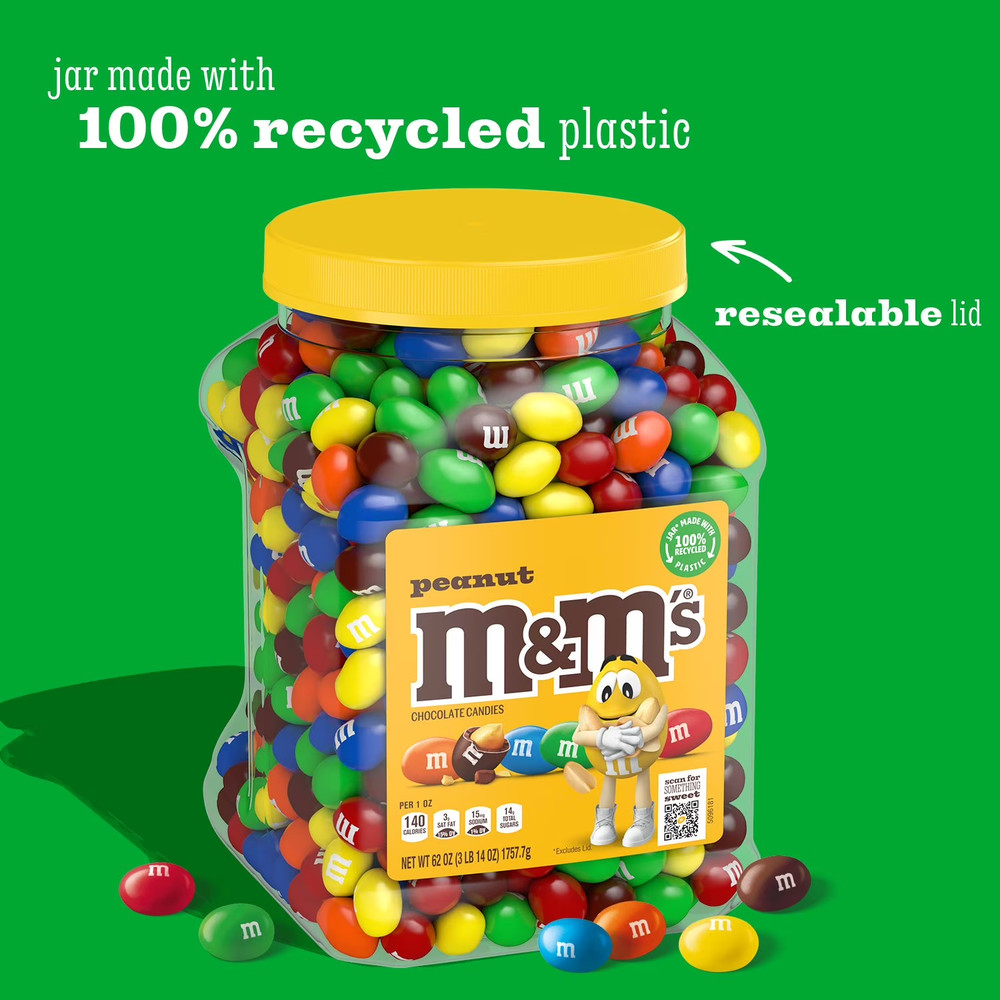 M&M'S Peanut Milk Chocolate Candy, 62 oz.