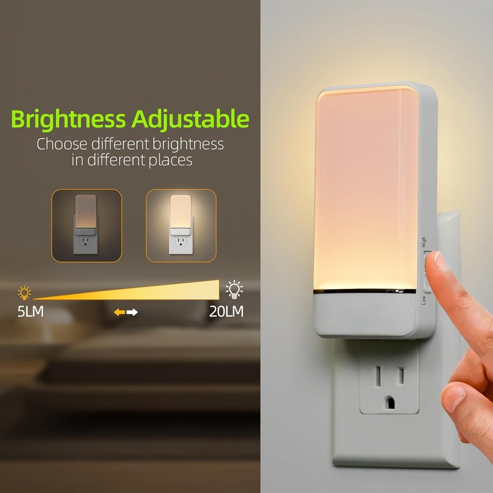 Dawnrise Night Lights Plug into Wall,Invisible Motion Sensor White