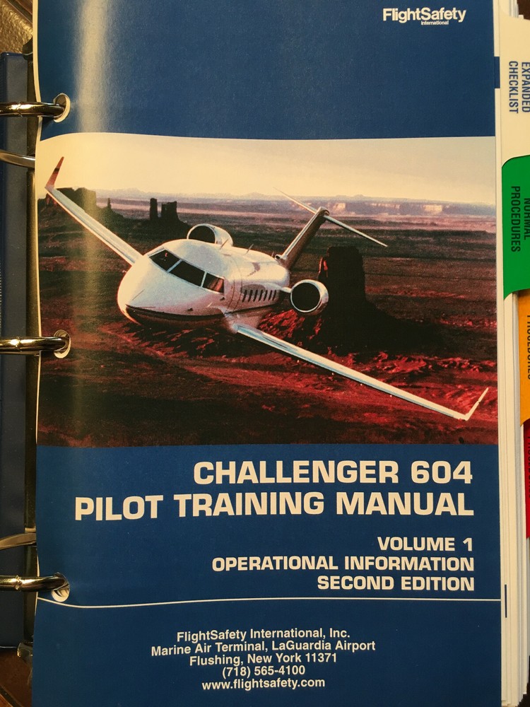 Challenger 604 Pilot Training Manual, Vol. 1 Operations