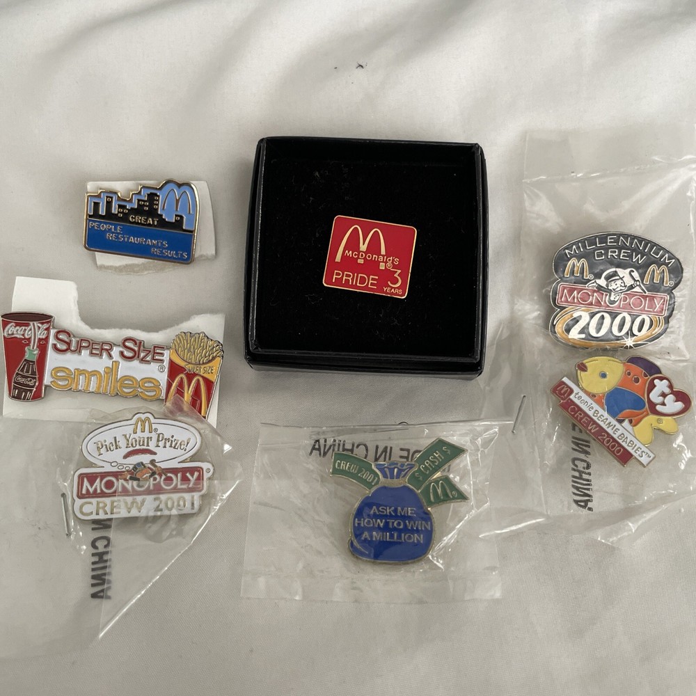 Lot McDonald's Employee Crew Etc. Pin Pinbacks Nice 7x