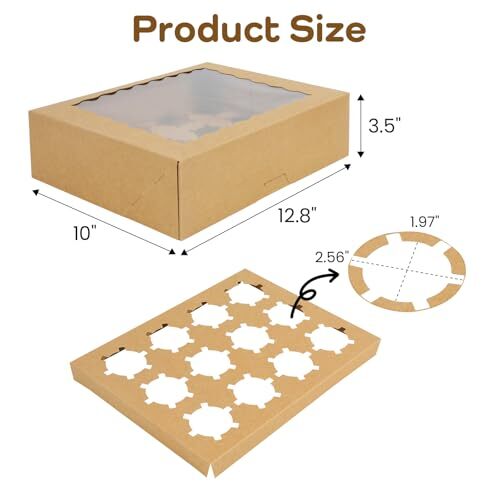 6-Set Cupcake Boxes Hold 12 Standard Cupcakes, Auto-Popup Cupcake Containers