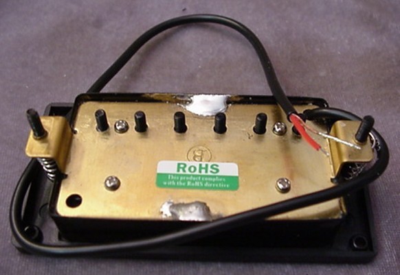 BLACK ALNICO GUITAR PICKUP ADJUSTABLE TERMINALS bridge