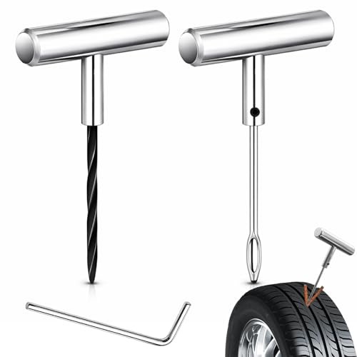 Auto Stainless Steel Solid T-Handle Set - Pro Heavy Duty Spiral Probe & Split