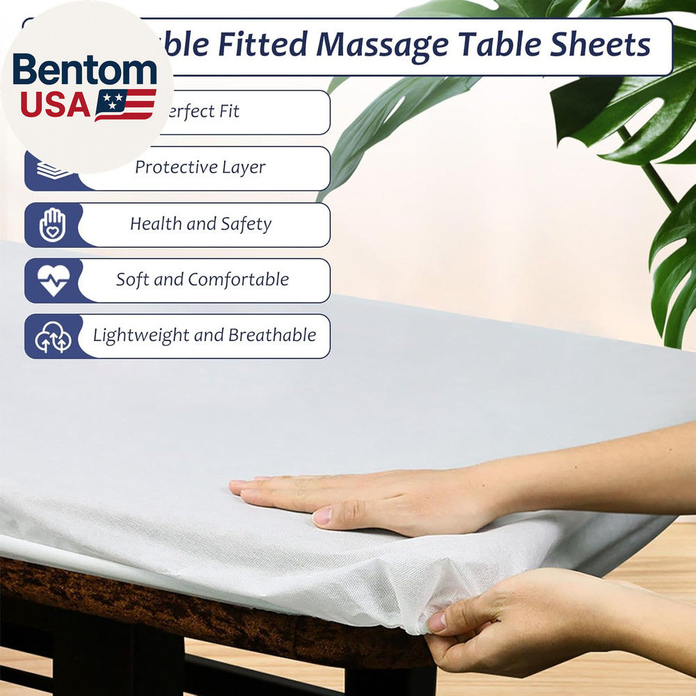 30PCS Disposable Fitted Massage Table Sheets, Heavy Duty Elastic Disposable Bed