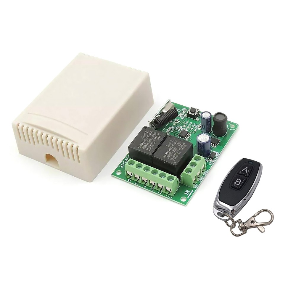 DC 6V 12V 24V 2CH RF Relay Transmitter Wireless Remote Control 433MHz Universal