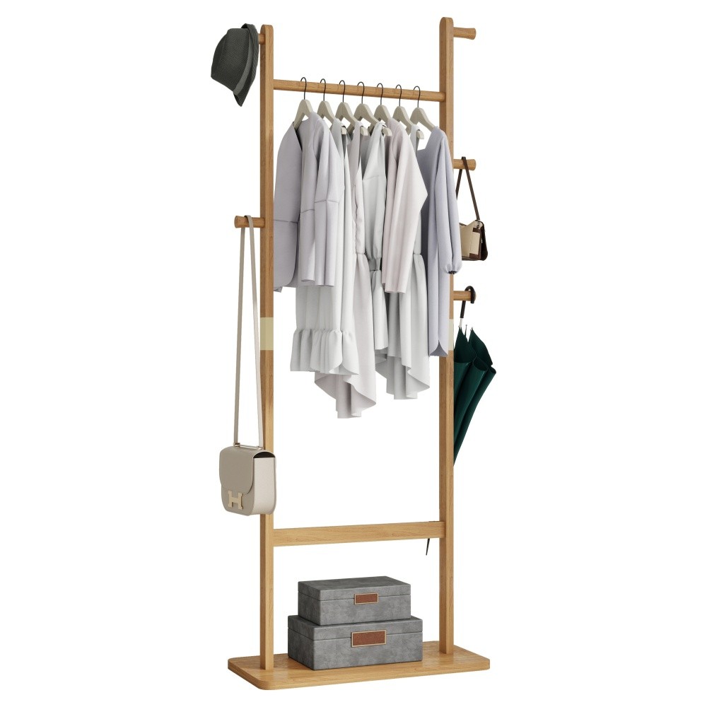 71" Coat Racks solid wood hanger Solid environmental protection easy to assemble