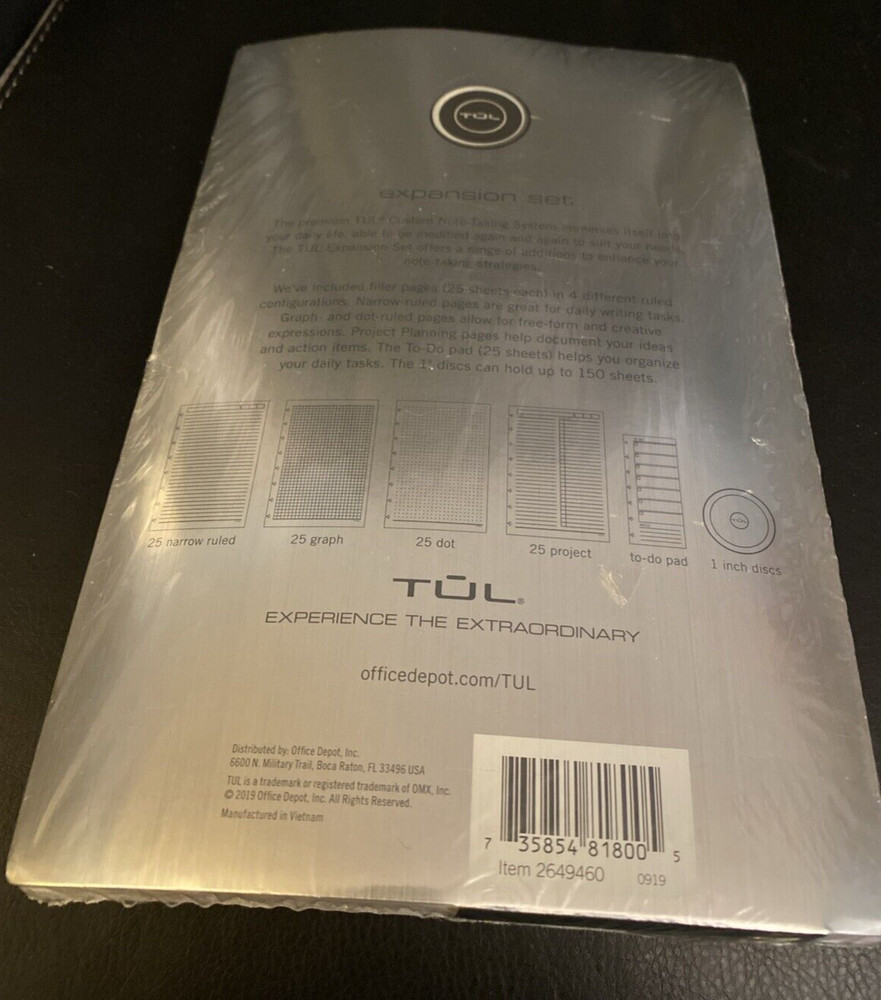 NEW TUL Custom Note-Taking System Junior Size Expansion Set (2649460) W/ Discs
