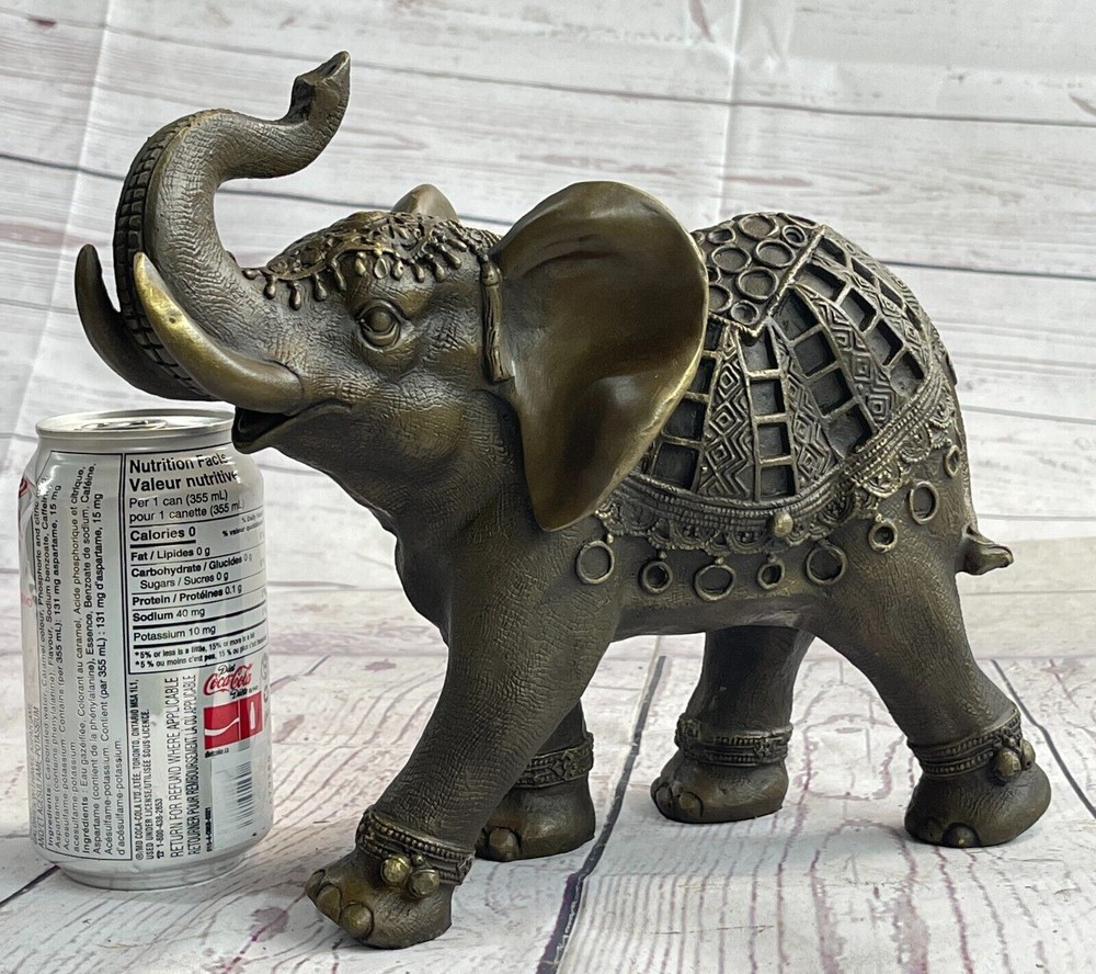 ELEPHANT BRONZE STATUE LOST WAX METHOD, SIGNED: Milo HOME OFFICE DECOR ARTWORK