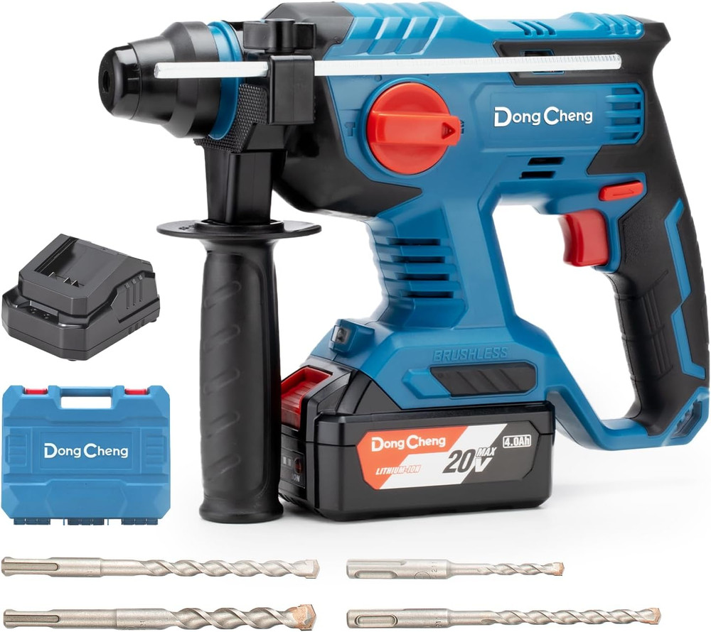 Dongcheng 20V Max Cordless Rotary Hammer Drill, 7/8" Sds-Plus, 4 Application Mod
