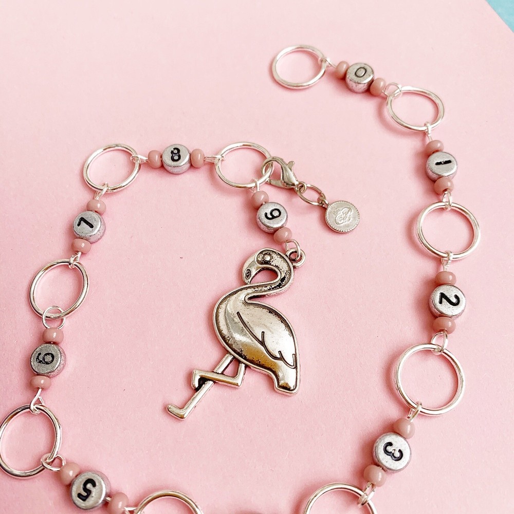 Flamingo chain row counter for knitting