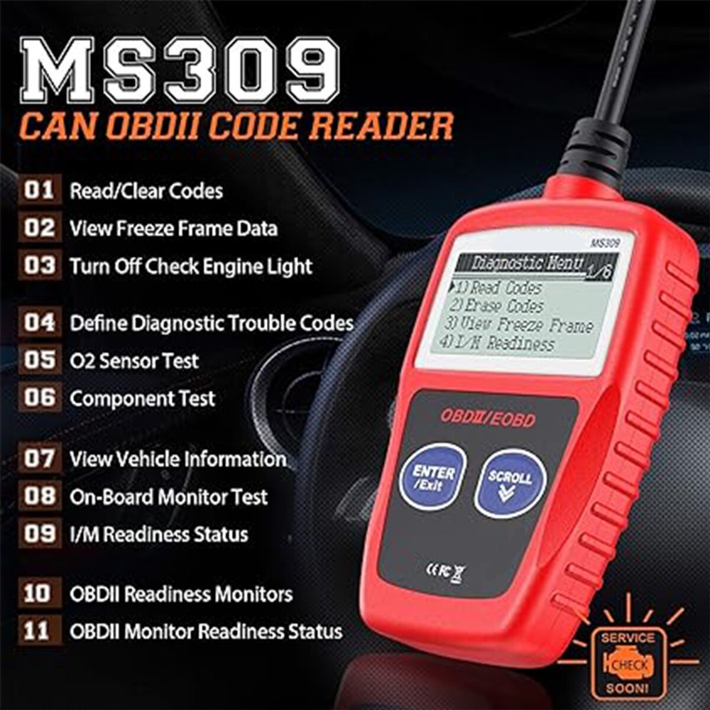 Automotive Code Reader OBD2 Scanner Car Check Engine Fault Diagnostic Tools