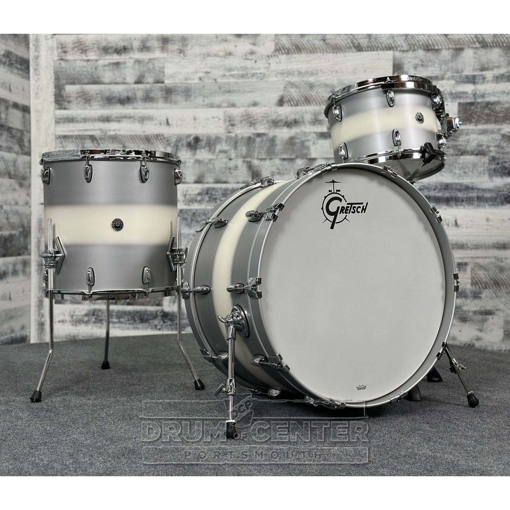 Gretsch Brooklyn 3pc Rock Drum Set Silver Mist Duco