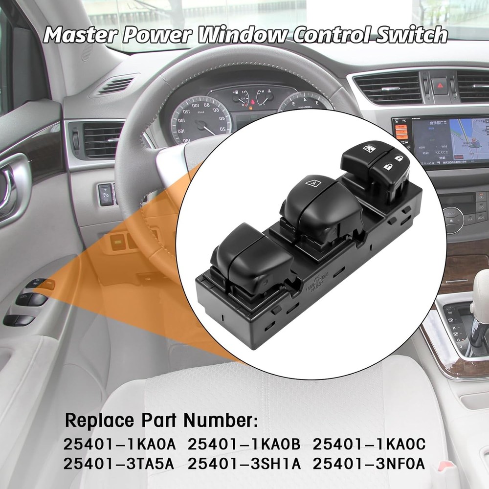 Driver Side Master Power Window Switch Compatible with Nissan Juke 2011-2017, Ni