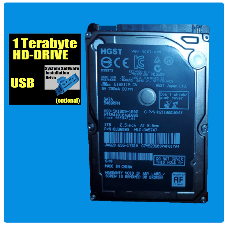 Xbox One X & S 1TB HGST Internal Hard Drive Replacement System Software option