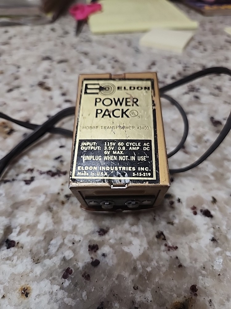 ELDON Power PACK / TRANSFORMER # 3400 INPUT 115V / OUTPUT 3V