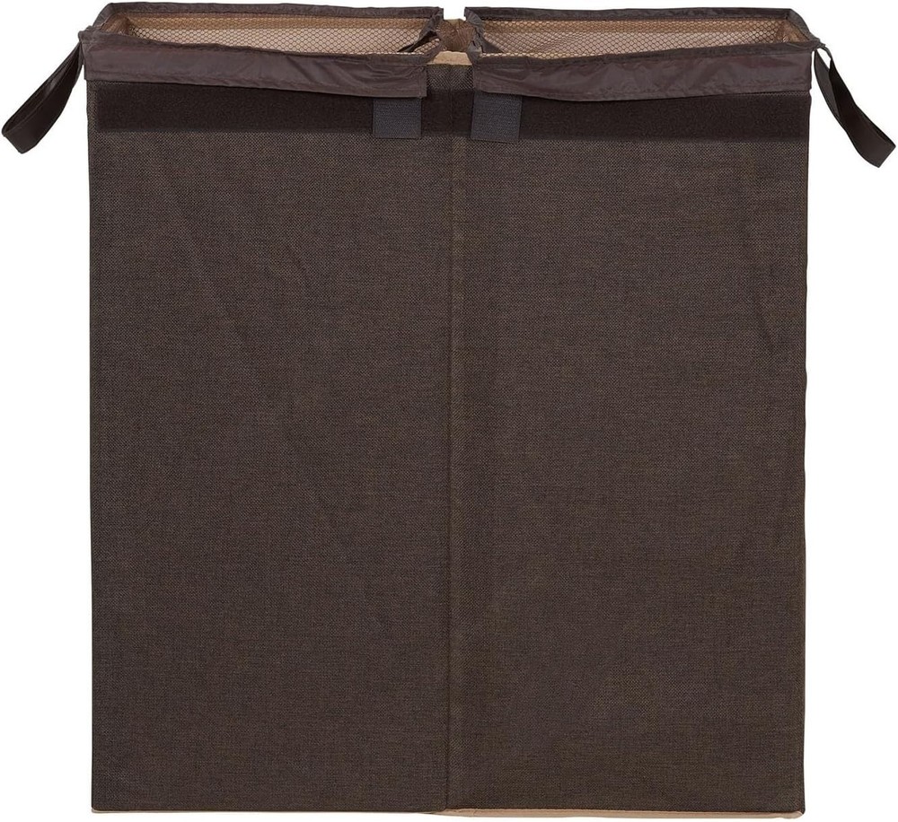 Double Laundry Hamper with Lid, Two Compartments for Easy Sorting with Remova...