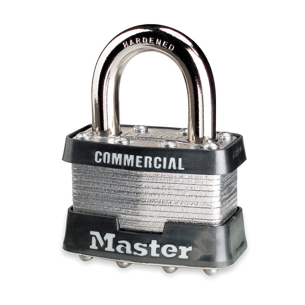 MASTER LOCK 21 Keyed Padlock, 3/4 in,Rectangle,Silver 1U160