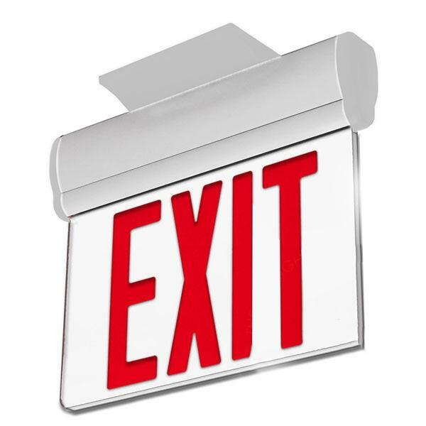 3W Edge Lit Red LED Exit Sign - Surface Mount With 90-min Battery Backup UL List