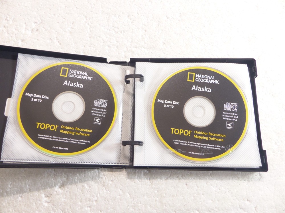 National Geographic TOPO! Mapping Software - Alaska (CD, 2006, 10-Disc) PC & Mac