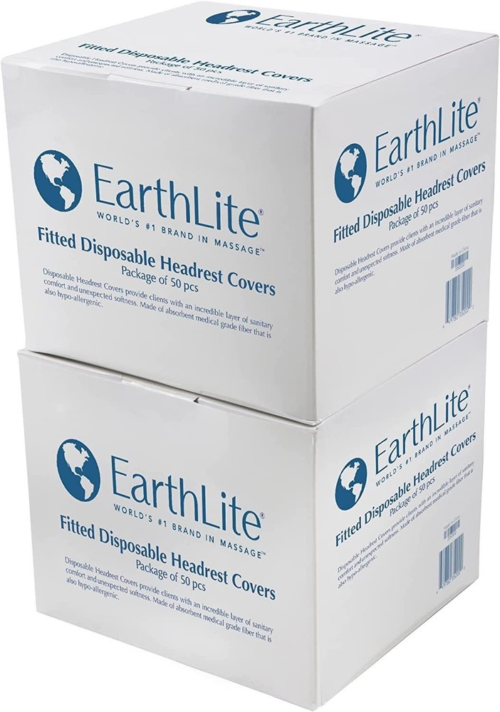 EARTHLITE Fitted Disposable Massage Table Headrest Cover - 50 Pcs/Box x 2