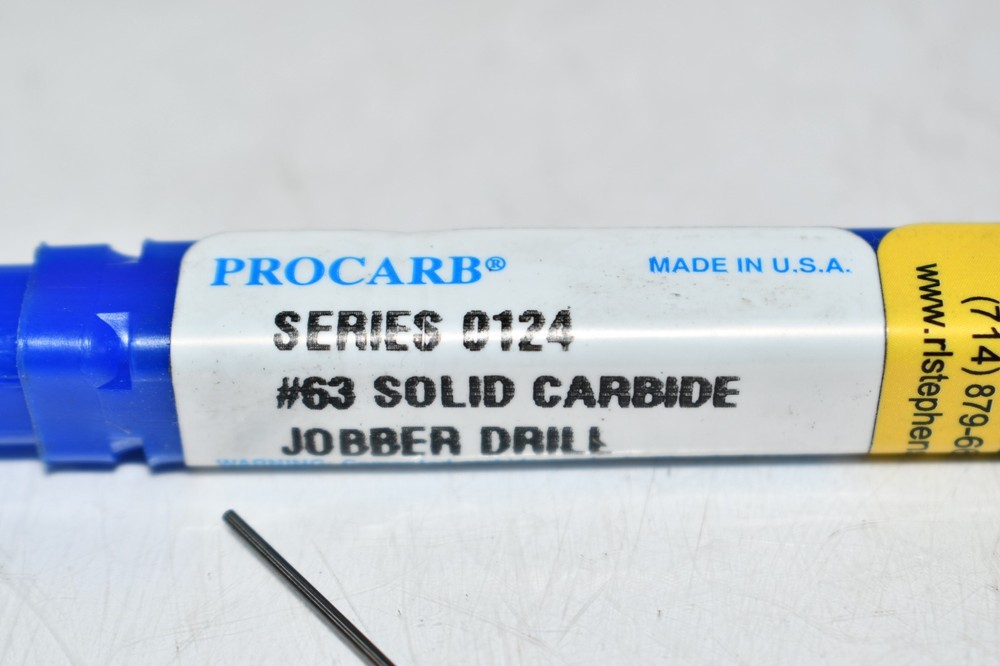 NEW Procarb Series 0124 #63 Solid Carbide Jobber Drill