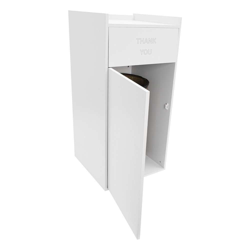 Commercial Trash Can Rectangular Trash Can Cabinet Trash Can 46x22x22 in Silver