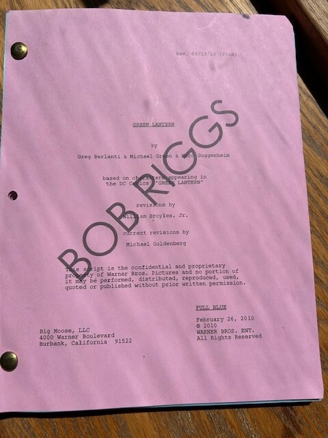 GREEN LANTERN 2010 Starring Ryan Reynolds Shooting Script & Crew Jacket