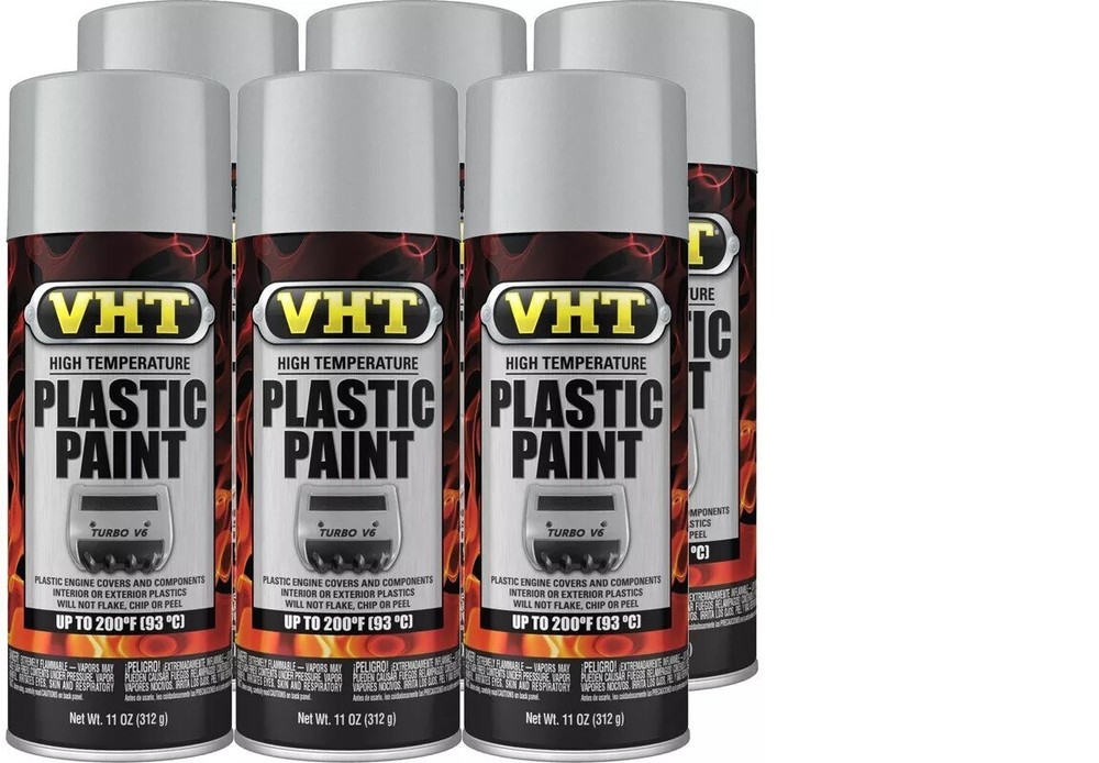 (6 PACK) VHT High Temp Plastic Paint SP824, 11oz, Aluminum