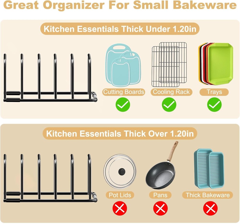 Cutting Board Organizer, [2-Pack] Holder Rack Baking 2pc Black