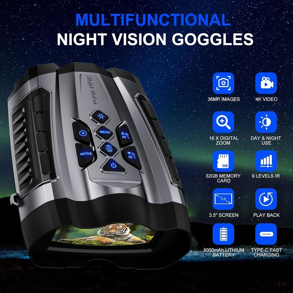 Night Vision Goggles with 1000FT Viewing Range