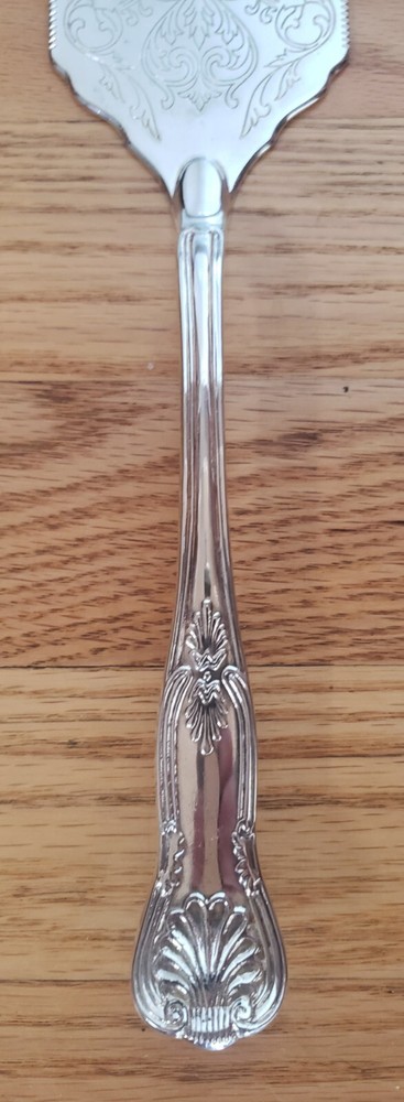 1970s silver plate wedding cake server/knife 11.5"x2.5" Engraved Silverplated