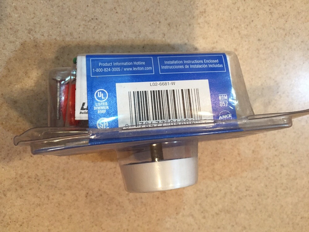 Leviton No. 6681-W Push On/Off Dimmer Single Pole