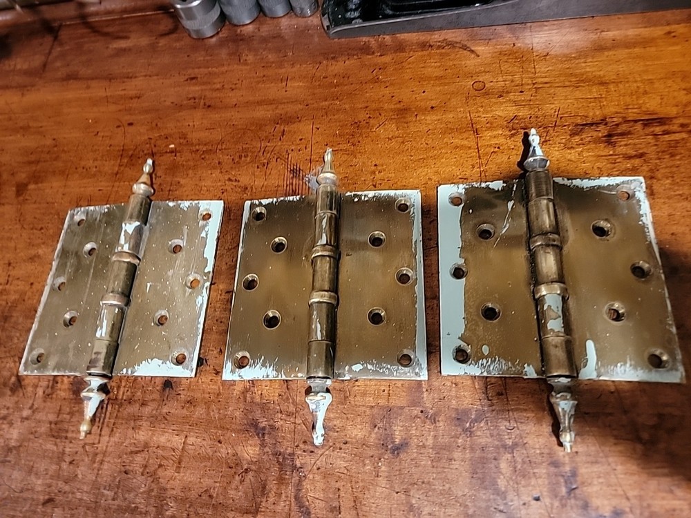 Set 3 Antique Brass Hinges