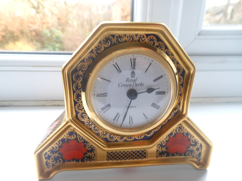 Royal Crown Derby Imari 1128 Mantel Clock