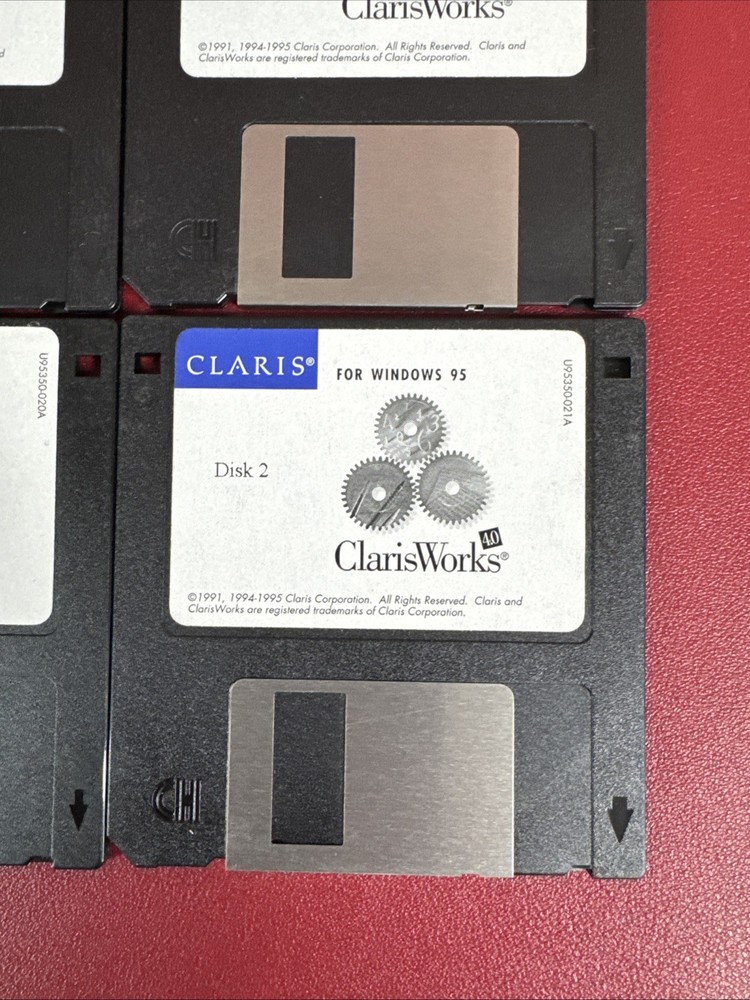 ClarisWorks Windows 3.5” Floppy Disk Complete Set Disks 1-6