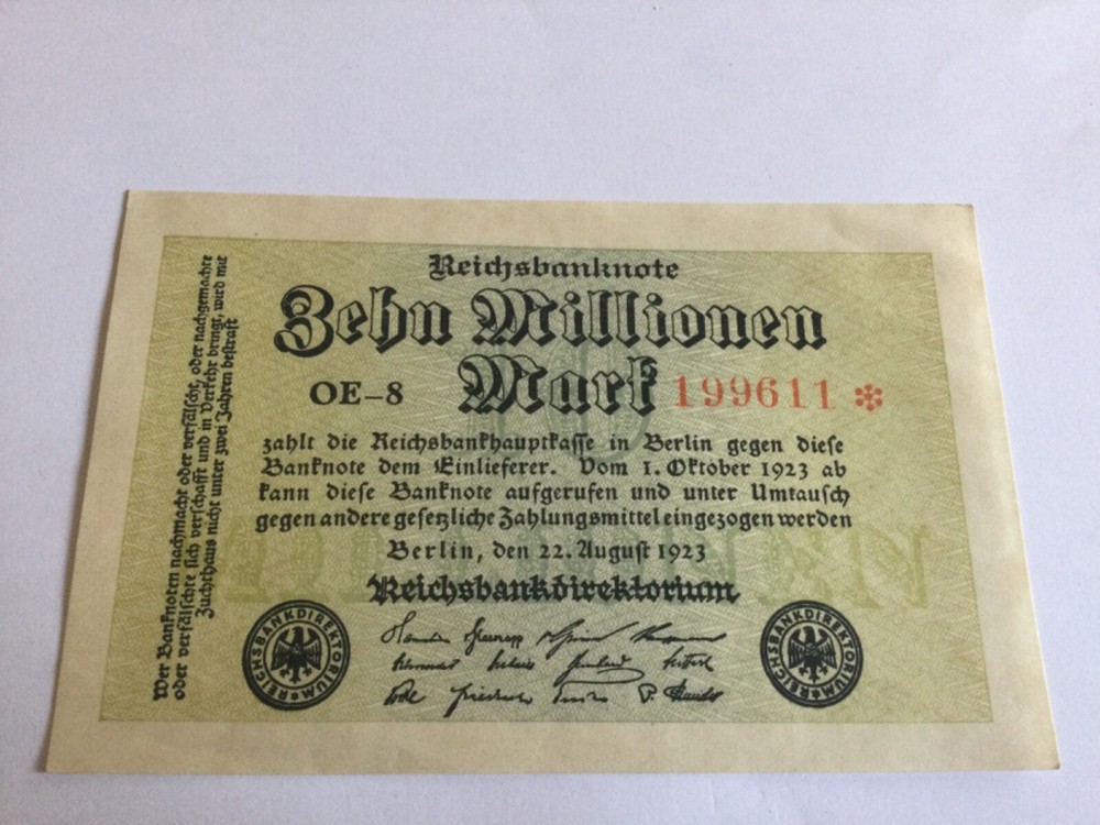 10,000,000 Germany Marks banknote dated 22/8/23