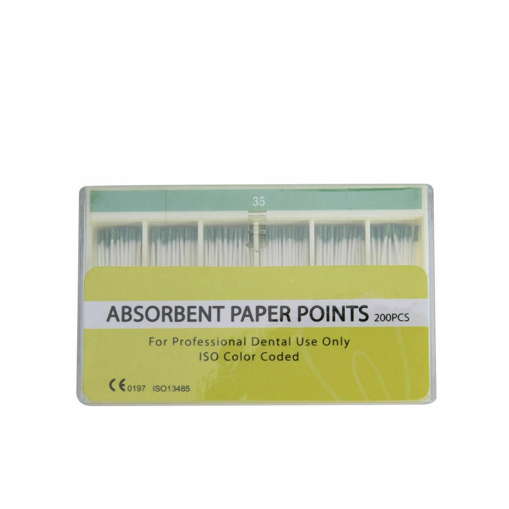 200 Pcs Dental Absorbent Paper Points Sterile Color Coded Eododontic Eodo Root