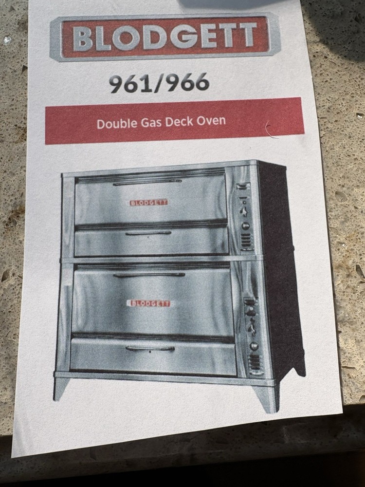 BLODGETT 961/966 Double Gas Deck Oven