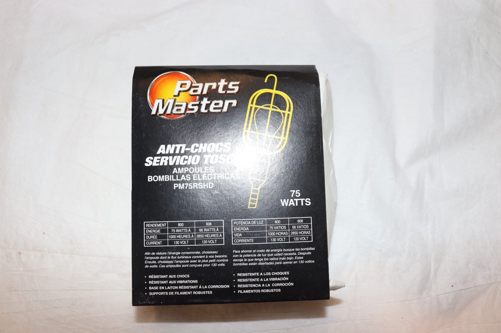 Parts Master 75 Watt Rough Service Bulbs - 4 Pack