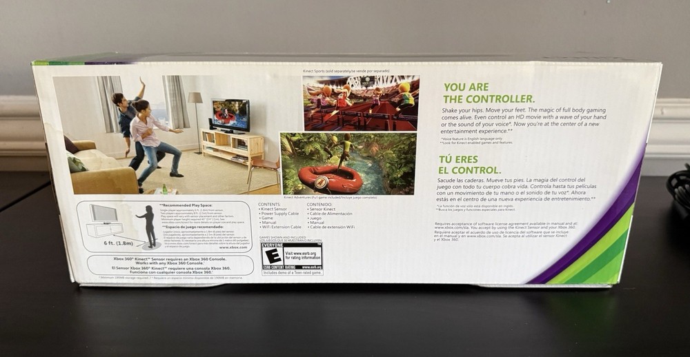 Original XBox 360 Kinect Sensor Box Only With USB Power Adapter