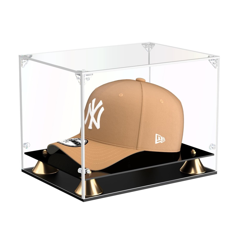 Hat Display Case, Clear Acrylic Baseball Cap Display Box with Double Layer Ba...